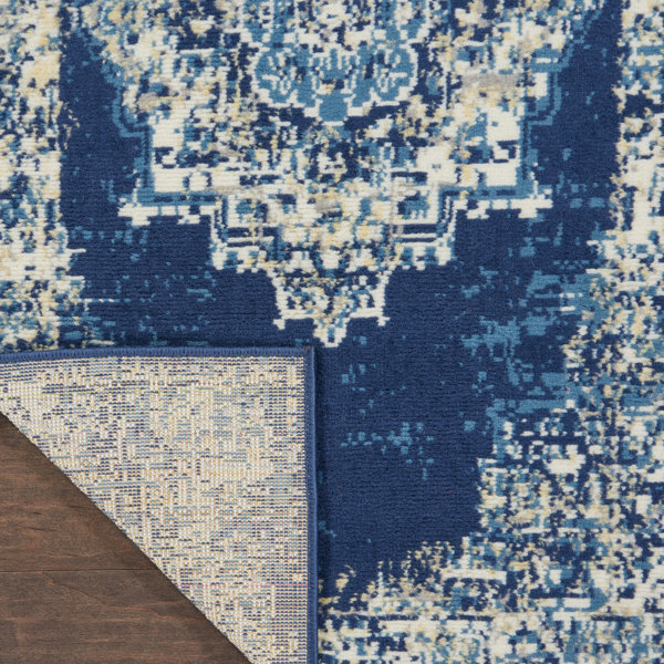 Bungalow Rose Burnie Oriental Blue/White Area Rug & Reviews Wayfair